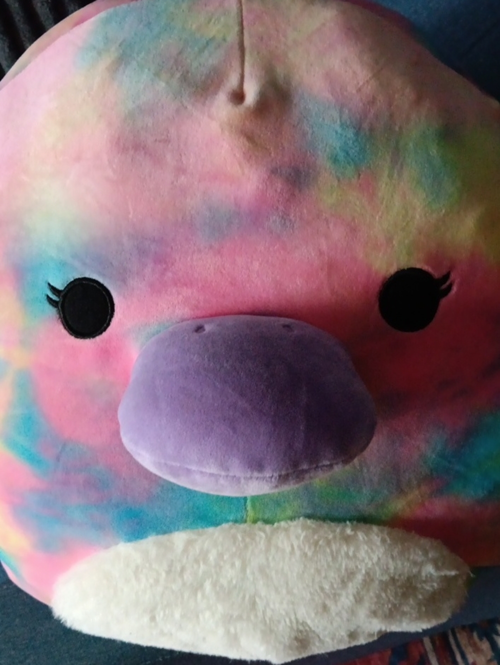 Squishmallows Pastel Rainbow Plush Neck Pillow with Purple Beak